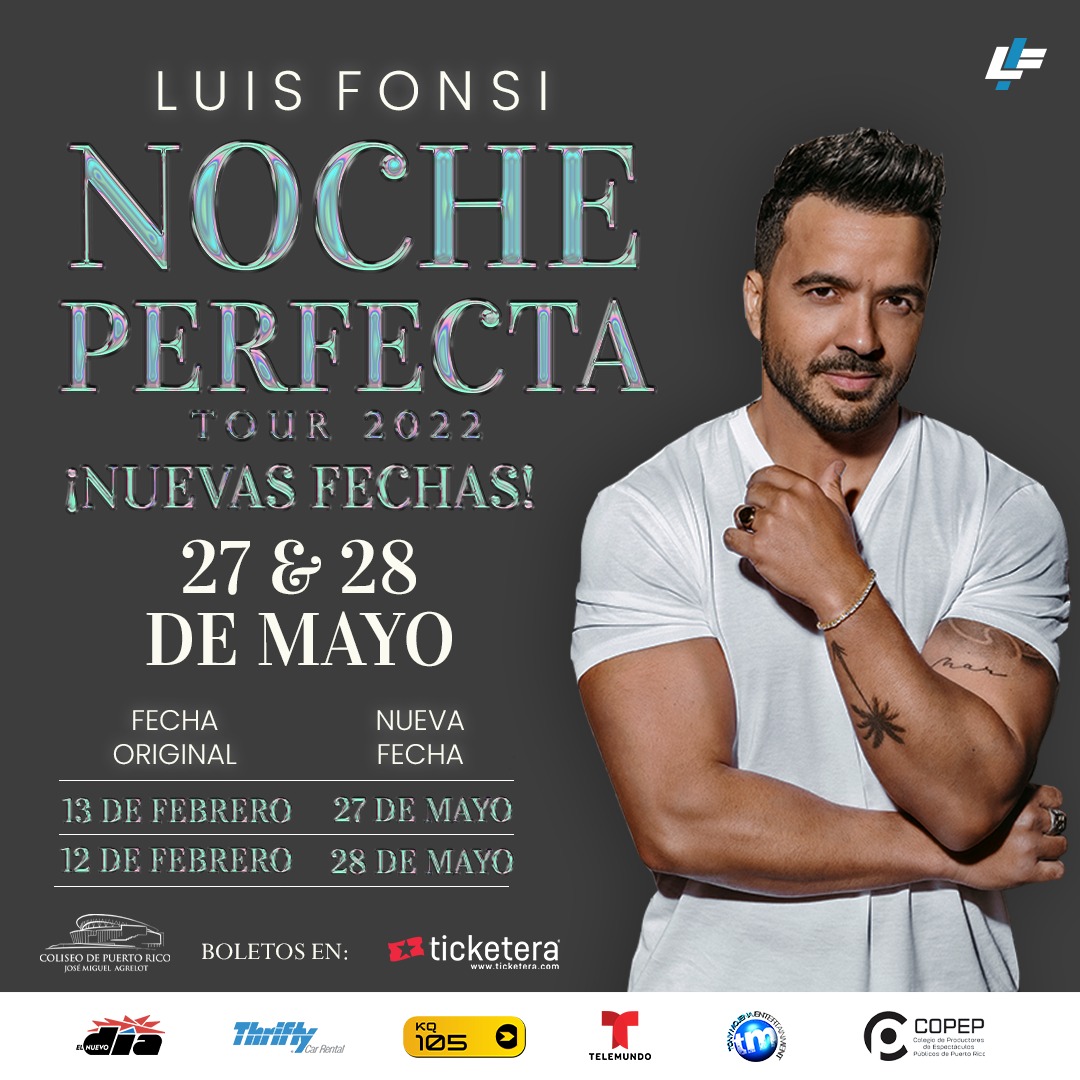 Posponen concierto de Luis Fonsi para mayo